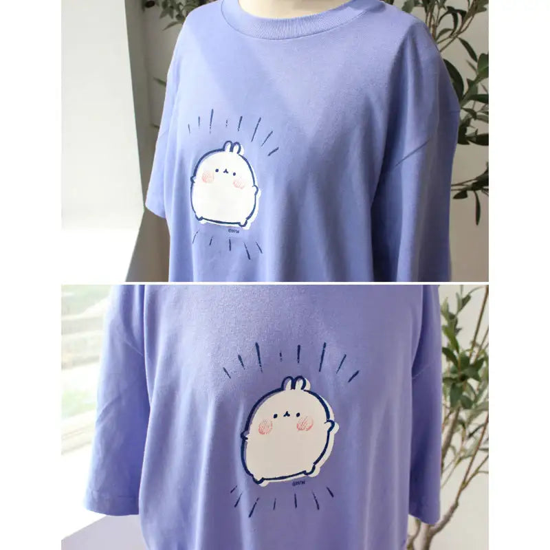Molang - Simple Oversize Short Sleeve Tee - Molang - T-Shirt - Harumio