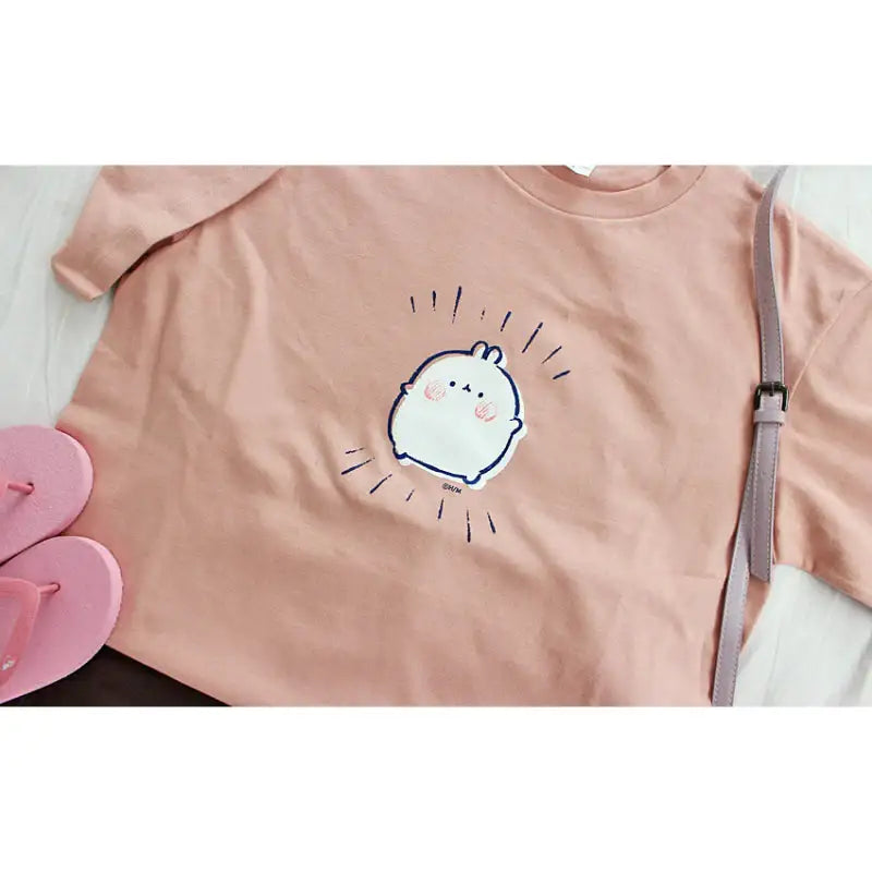 Molang - Simple Oversize Short Sleeve Tee - Molang - T-Shirt - Harumio