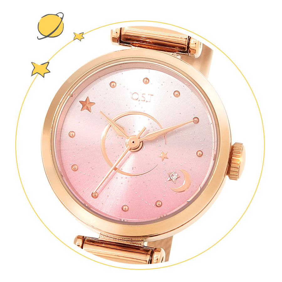 Le Petit Prince x OST - Pink Planet Rose Gold Mesh Watch