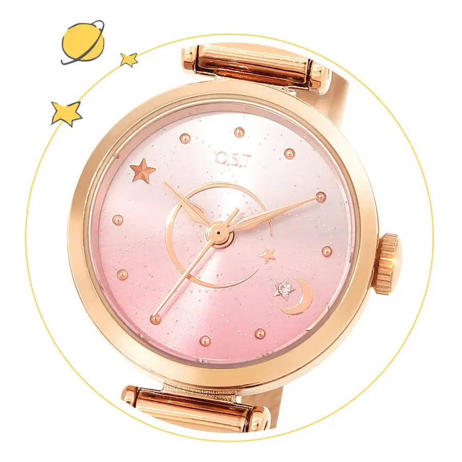 Le Petit Prince x OST - Pink Planet Rose Gold Mesh Watch - OST - Watches - Harumio