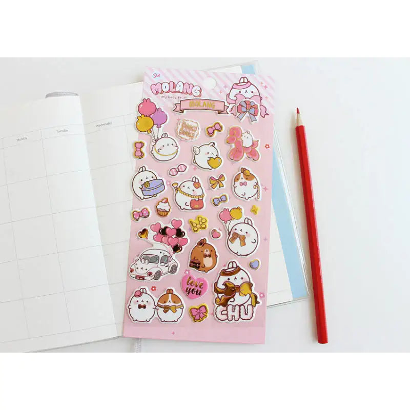 Molang - Gold Box Sticker - Molang - Decorative Stickers - Harumio