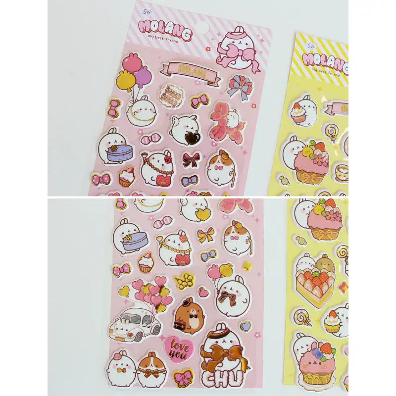 Molang - Gold Box Sticker - Molang - Decorative Stickers - Harumio
