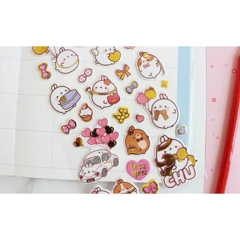 Molang - Gold Box Sticker - Molang - Decorative Stickers - Harumio