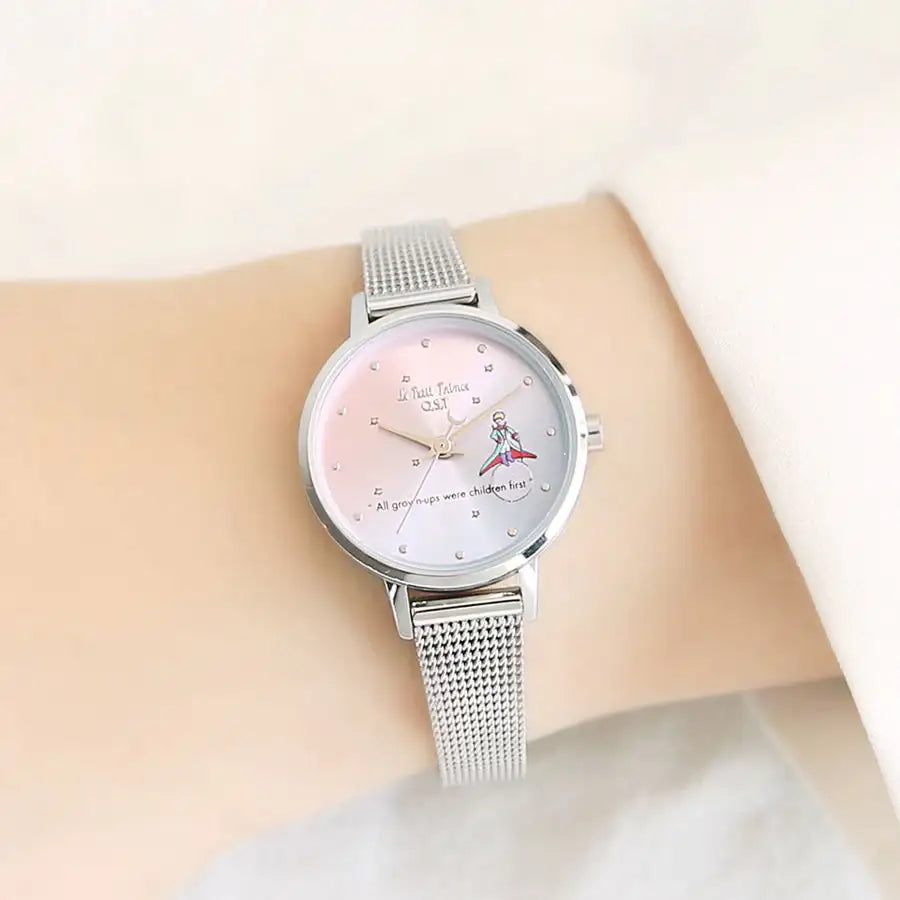 Le Petit Prince x OST - Le Petit Prince and Planet Silver Mesh Watch - OST - Watches - Harumio