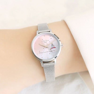Le Petit Prince x OST - Le Petit Prince and Planet Silver Mesh Watch