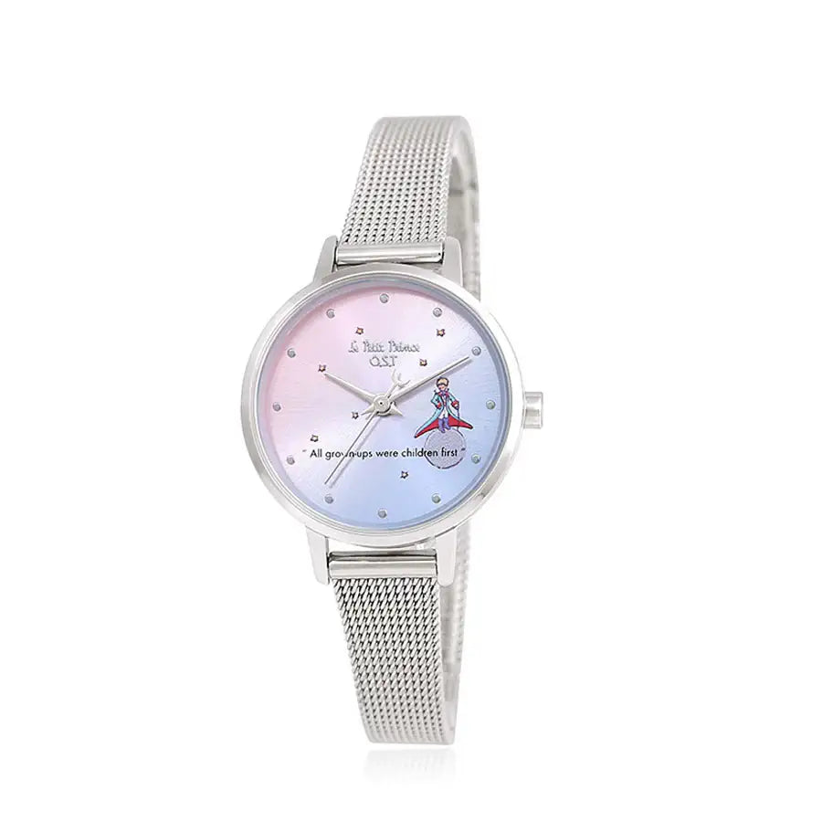 Le Petit Prince x OST - Le Petit Prince and Planet Silver Mesh Watch - OST - Watches - Harumio