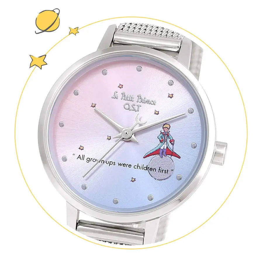 Le Petit Prince x OST - Le Petit Prince and Planet Silver Mesh Watch - OST - Watches - Harumio