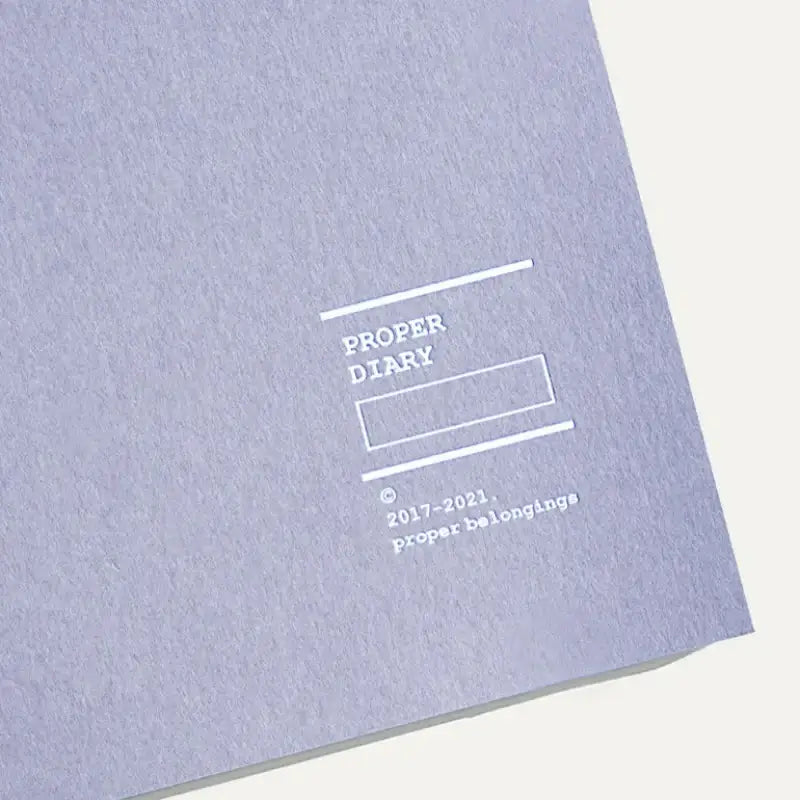 proper belongings - Proper Diary No.5 - proper belongings - Diary - Harumio