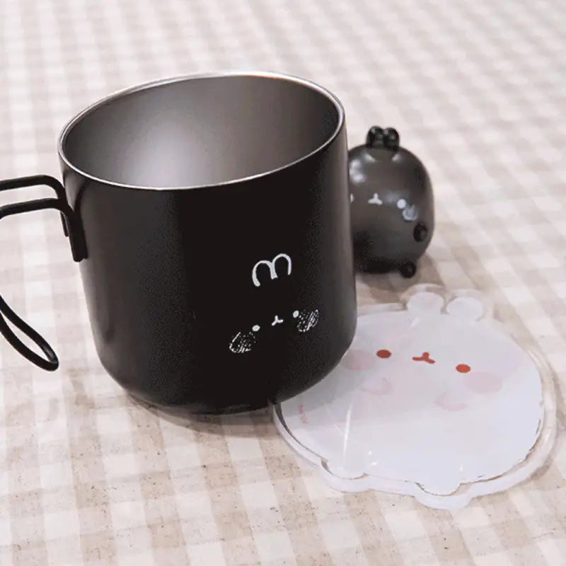 Molang - Stainless Steel Mug & Acrylic Coaster Set - Molang - Mugs - Harumio