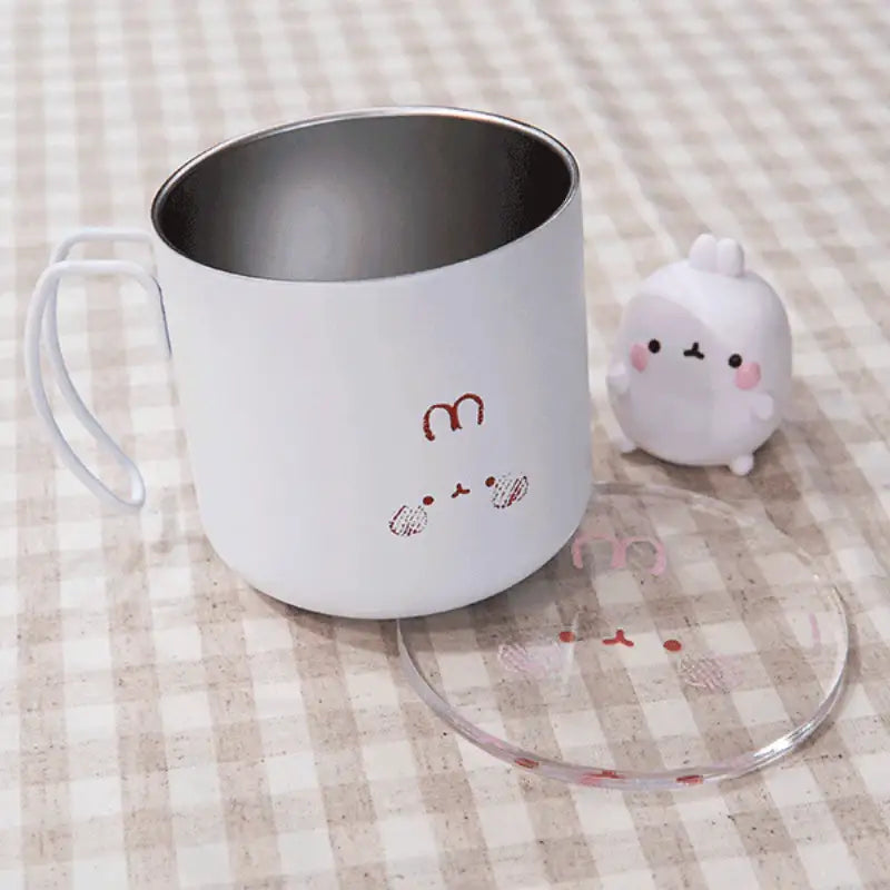 Molang - Stainless Steel Mug & Acrylic Coaster Set - Molang - Mugs - Harumio