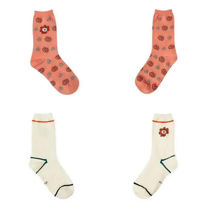 BT21 - Flower Collection - Hollow Socks Set - 2 Packs - BT21 - Socks - Harumio