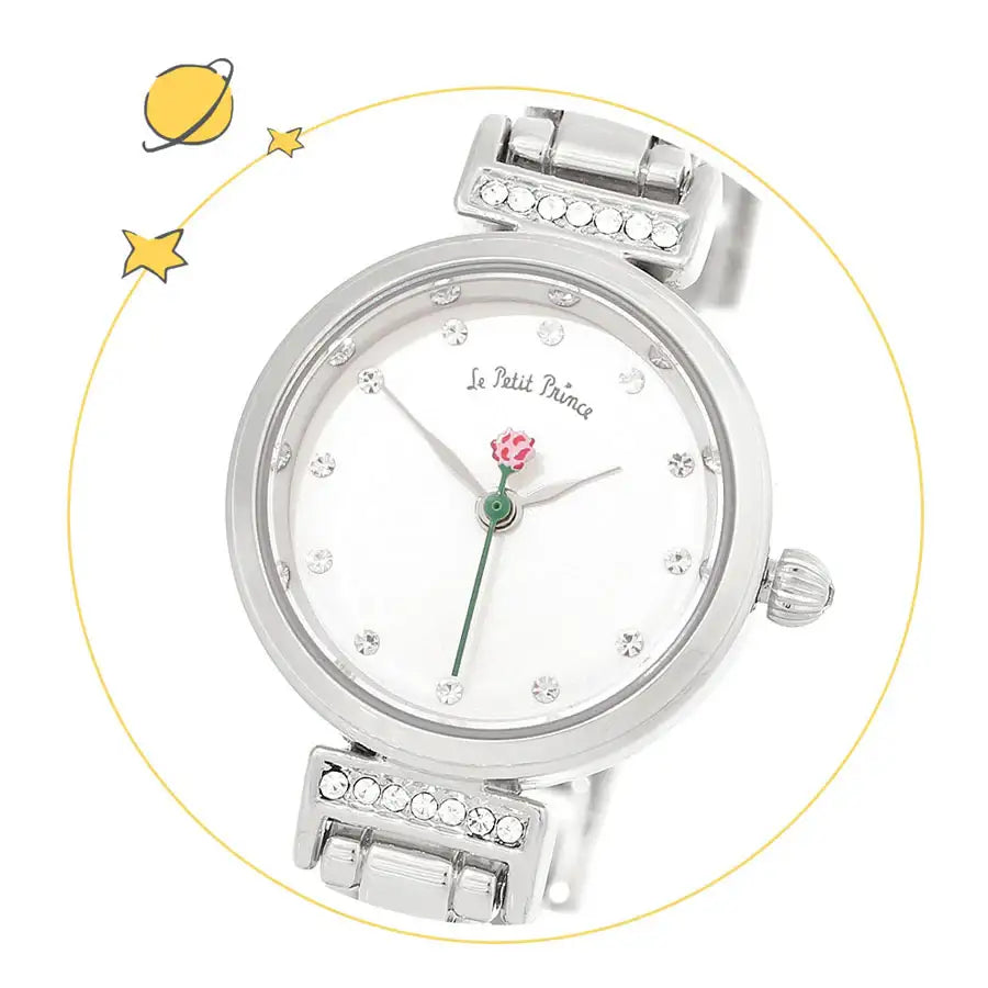 Le Petit Prince x OST - One Rose Silver Metal Watch - OST - Watches - Harumio
