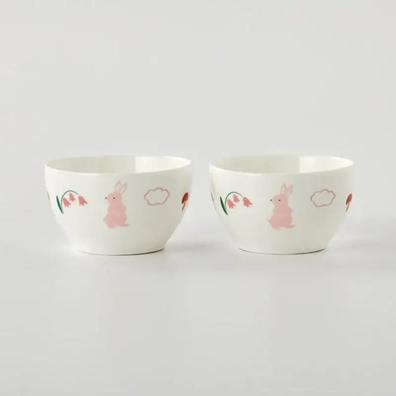 Korean My Rabbit - Porcelain Bowl 2P Set - Modern House - Bowls - Harumio