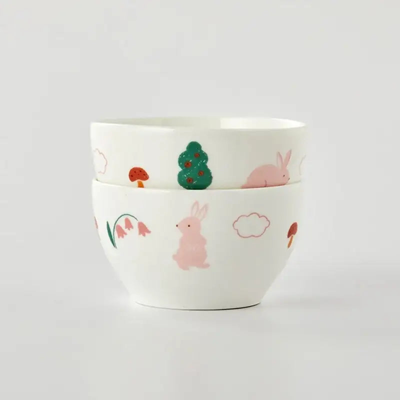 Korean My Rabbit - Porcelain Bowl 2P Set - Modern House - Bowls - Harumio