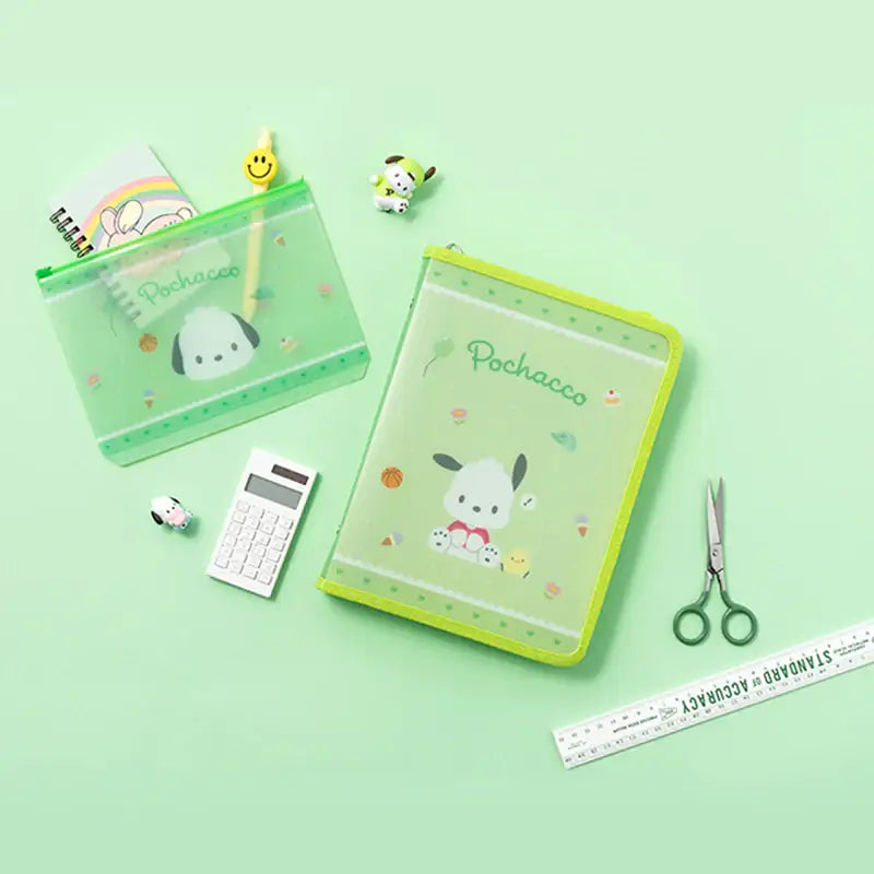 Yudaeng - A5 - Sanrio Translucent Zipper 6 Holes Diary Binder Zipper Bag Set - Yudaengdotcom - File Storage - Harumio
