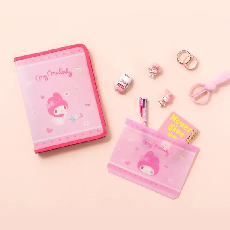 Yudaeng - A5 - Sanrio Translucent Zipper 6 Holes Diary Binder Zipper Bag Set - Yudaengdotcom - File Storage - Harumio