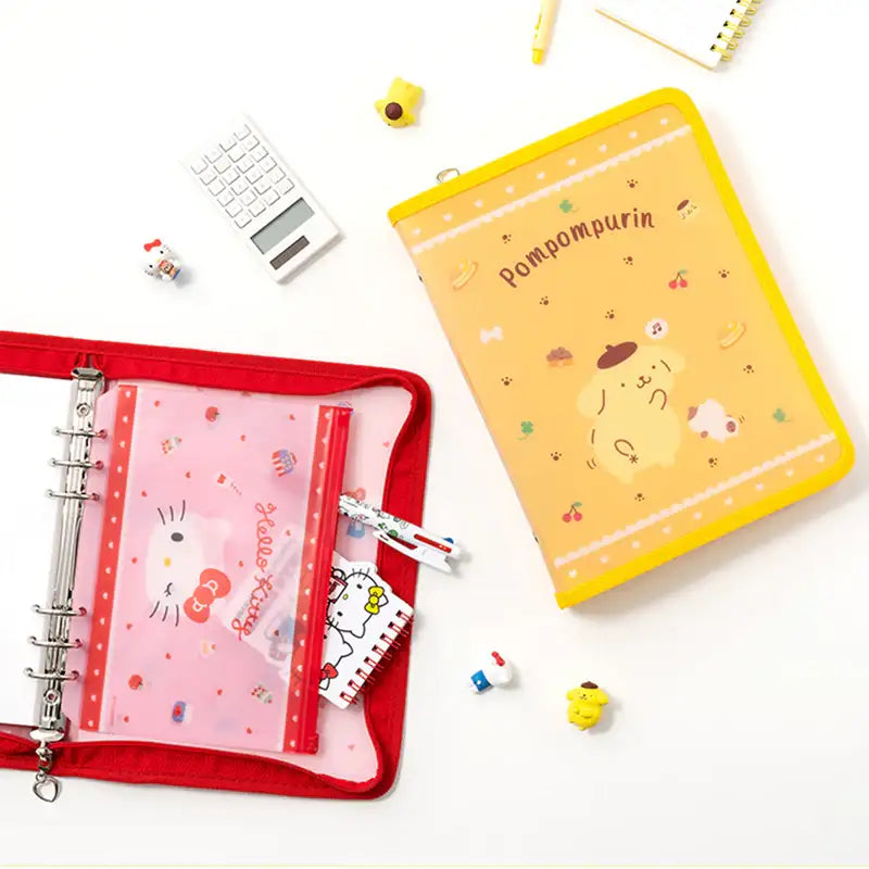 Yudaeng - A5 - Sanrio Translucent Zipper 6 Holes Diary Binder Zipper Bag Set - Yudaengdotcom - File Storage - Harumio