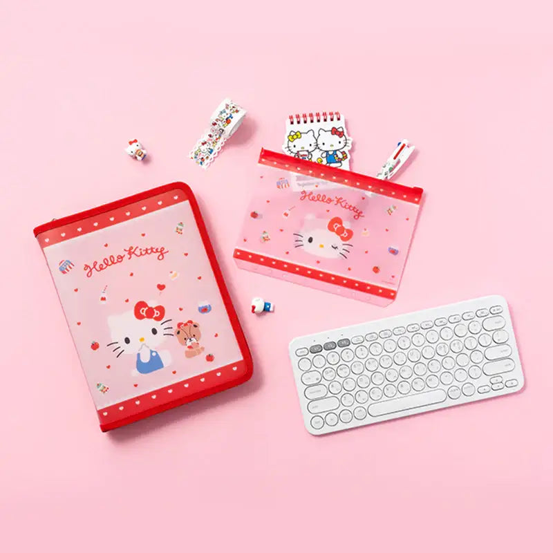 Yudaeng - A5 - Sanrio Translucent Zipper 6 Holes Diary Binder Zipper Bag Set - Yudaengdotcom - File Storage - Harumio