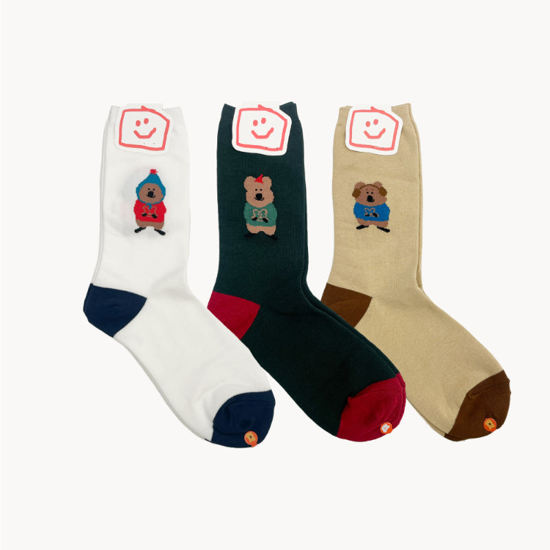 Dinotaeng - Quokka Trio Single Socks Package Set