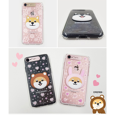 Shiro and Maro - 3-D Light Up Phone Case - Shiro Clover - Transparent