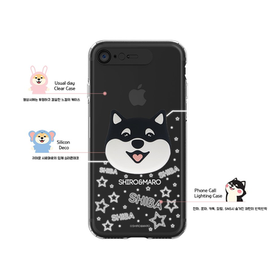 Shiro and Maro - 3-D Light Up Phone Case - Shiro Clover - Transparent