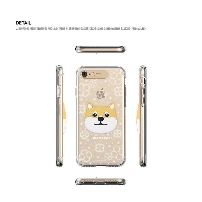 Shiro and Maro - 3-D Light Up Phone Case - Shiro Clover - Transparent
