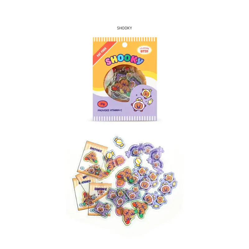 BT21 x Monopoly - Baby Flake Sticker Pack JELLY CANDY - BT21 x Monopoly - Stationary - Harumio