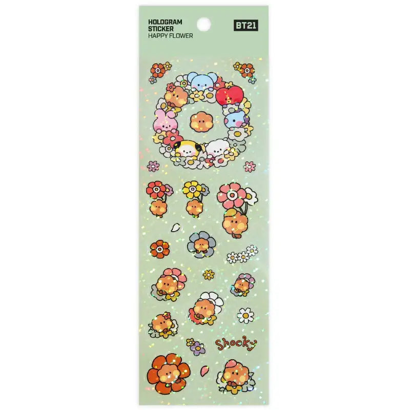 Monopoly x BT21 - Minini Hologram Sticker - Happy Flower - Monopoly - Hologram Sticker - Harumio