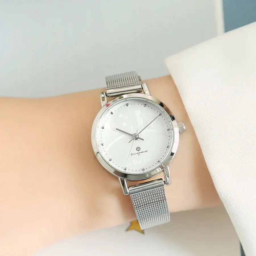 Le Petit Prince x OST - Le Petit Prince and Planet Silver Luminous Mesh Watch - OST - Watches - Harumio