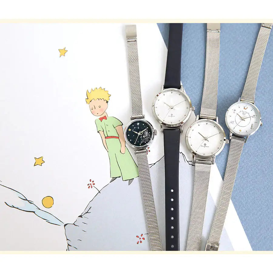 Le Petit Prince x OST - Le Petit Prince and Planet Silver Luminous Mesh Watch - OST - Watches - Harumio