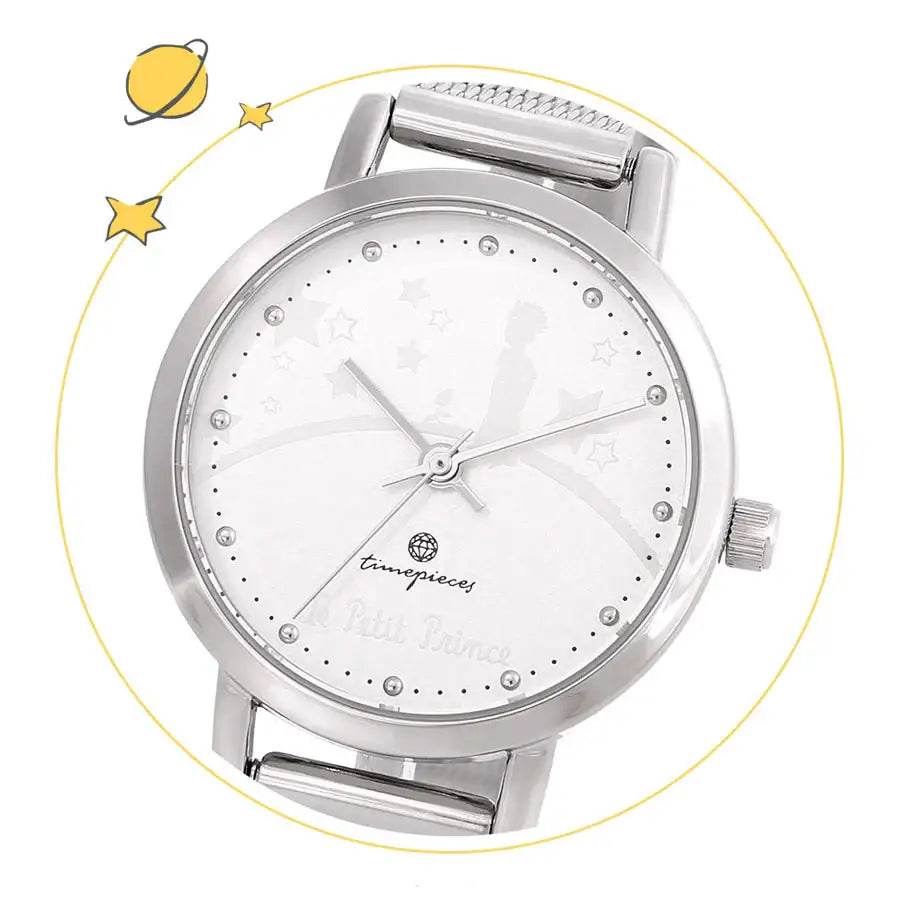 Le Petit Prince x OST - Le Petit Prince and Planet Silver Luminous Mesh Watch - OST - Watches - Harumio