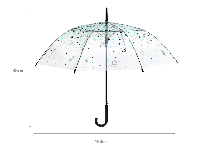 BT21 x Monopoly - Transparent Star Automatic Long Umbrella