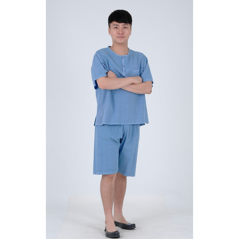 ZIJANGSA - Unisex Modern Hanbok Short Sleeve Shirt & Shorts Set