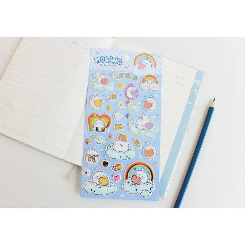 Molang - Gold Box Sticker - Molang - Decorative Stickers - Harumio