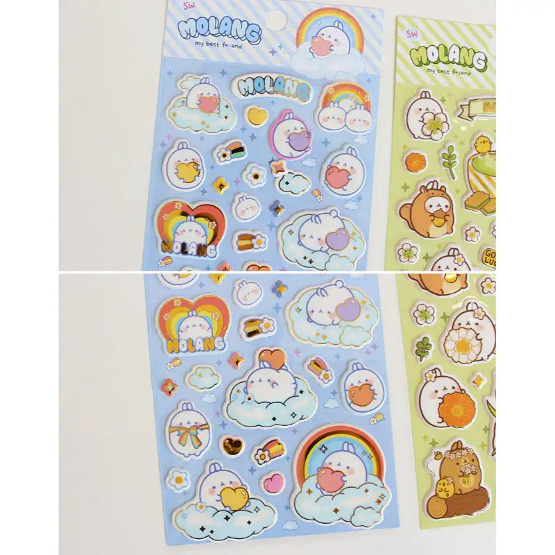 Molang - Gold Box Sticker - Molang - Decorative Stickers - Harumio