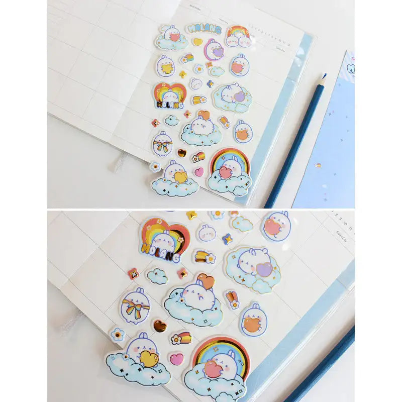 Molang - Gold Box Sticker - Molang - Decorative Stickers - Harumio