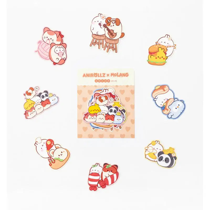 Anirollz x Molang - Sculpted Sticker Set - Molang - Decorative Stickers - Harumio