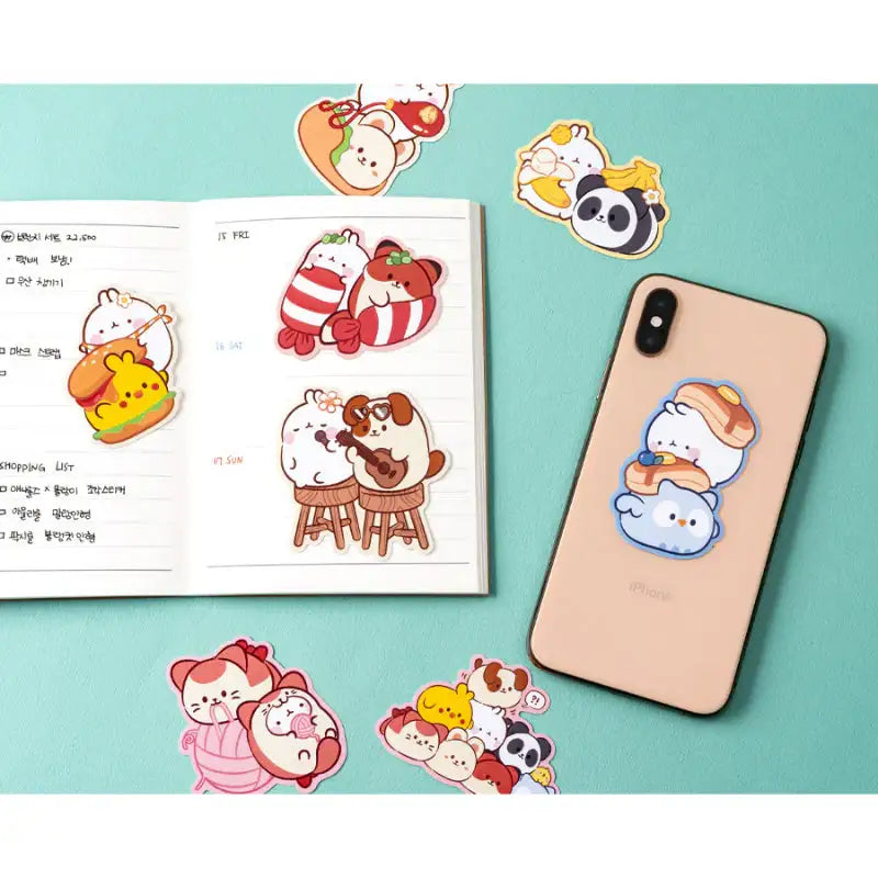 Anirollz x Molang - Sculpted Sticker Set - Molang - Decorative Stickers - Harumio