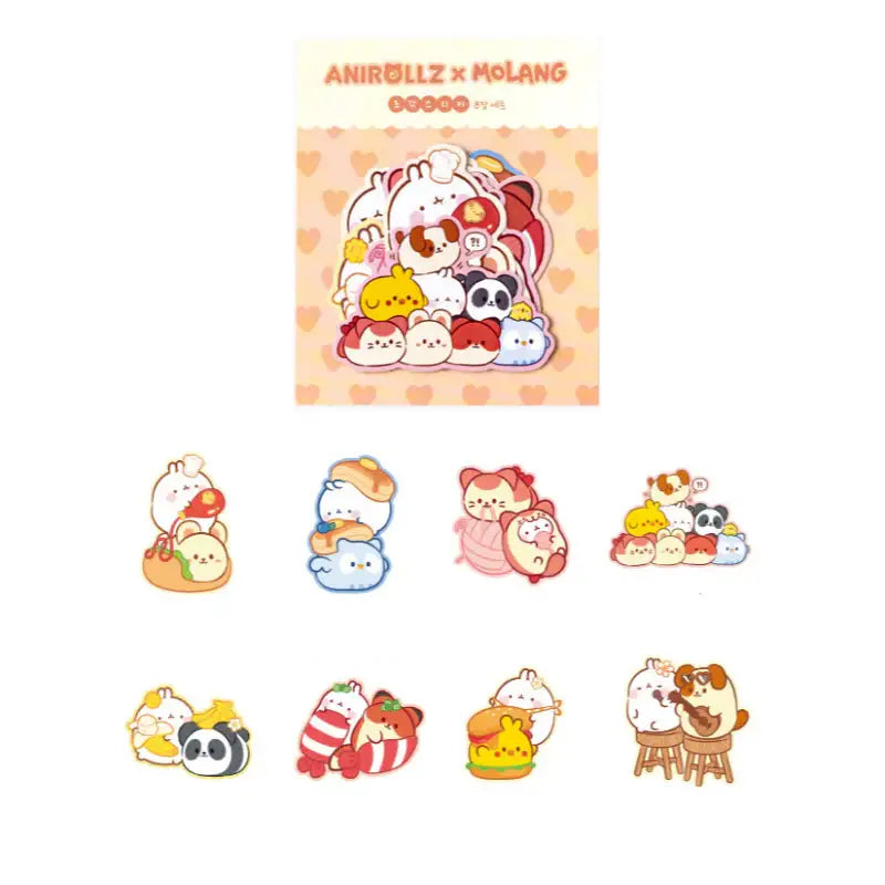 Anirollz x Molang - Sculpted Sticker Set - Molang - Decorative Stickers - Harumio