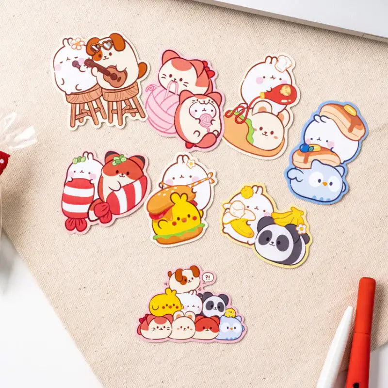 Anirollz x Molang - Sculpted Sticker Set - Molang - Decorative Stickers - Harumio
