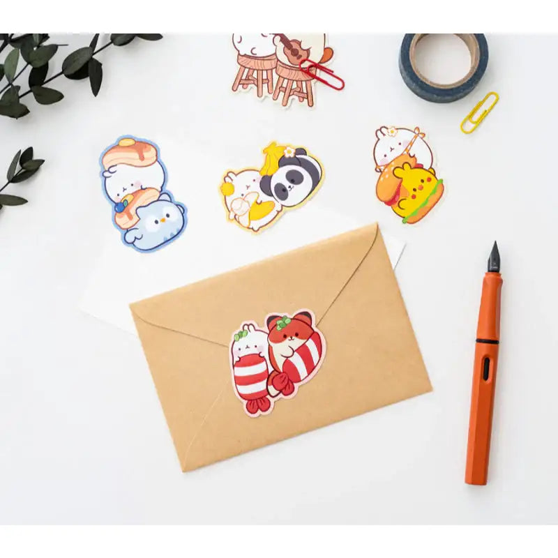 Anirollz x Molang - Sculpted Sticker Set - Molang - Decorative Stickers - Harumio
