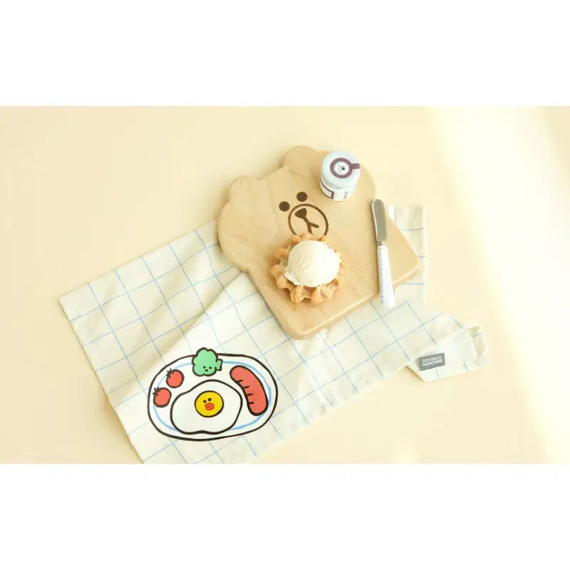 LINE FRIENDS - Brown Wood Bread Tray - Line Friends - Kitchenware - Harumio