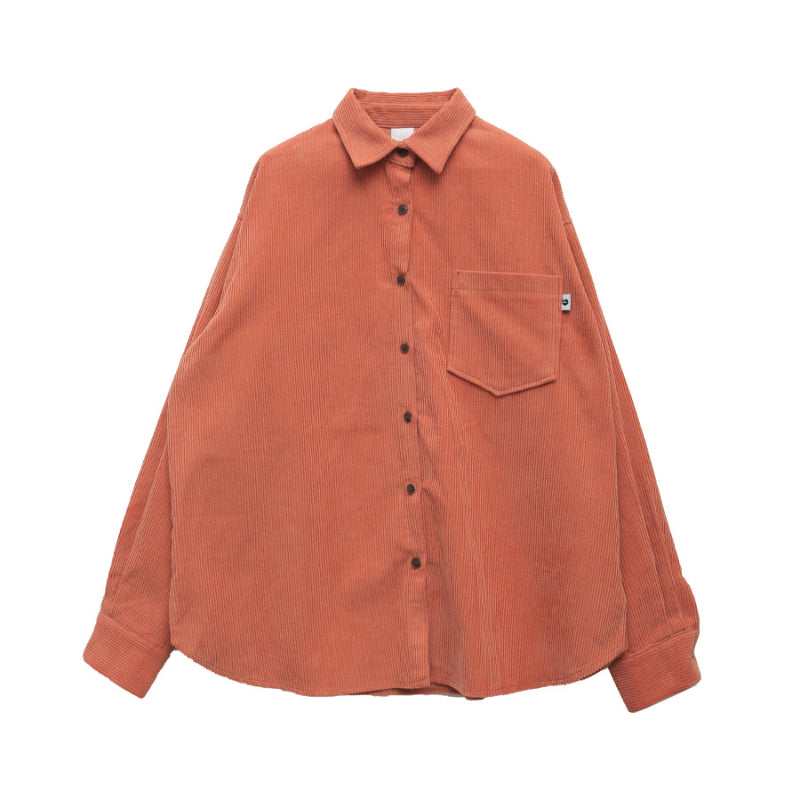 3CE STYLENANDA - Color Corduroy Boxy Long Sleeve Shirt