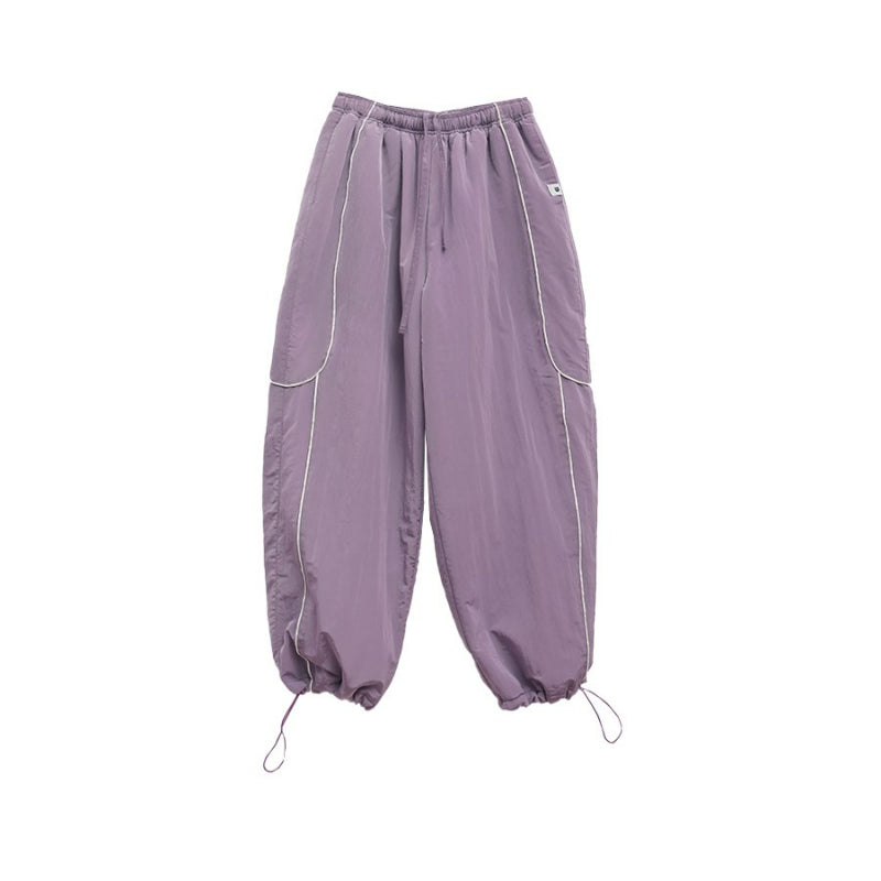 3CE STYLENANDA - Coated Color Track String Banding Pants