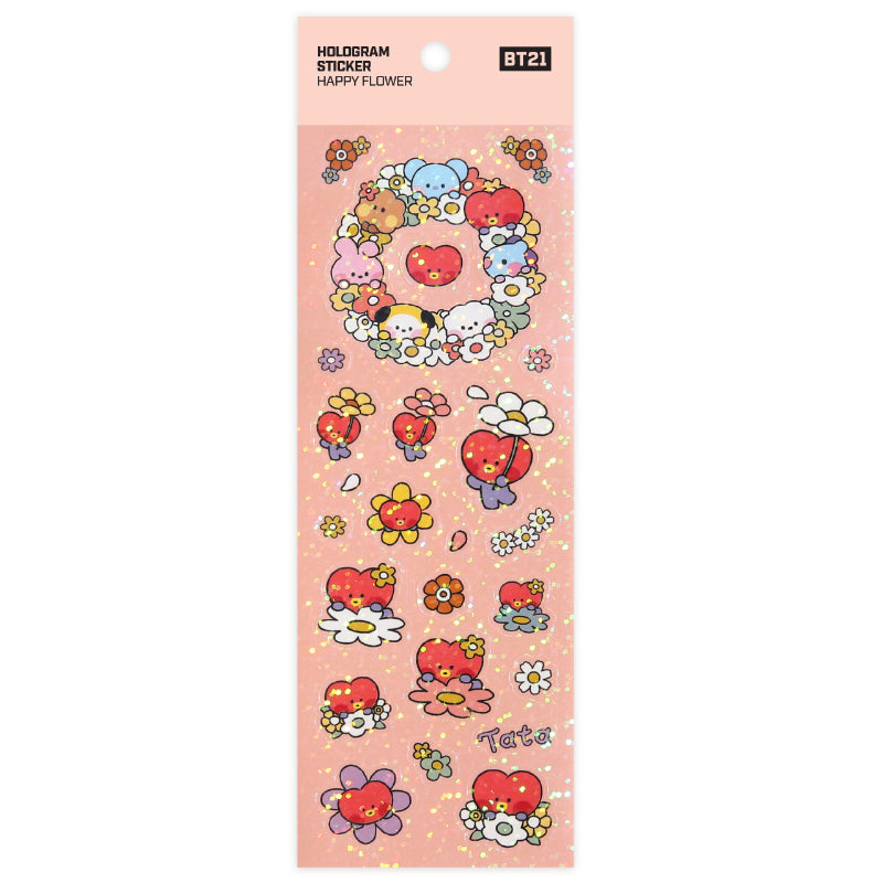 Monopoly x BT21 - Minini Hologram Sticker - Happy Flower