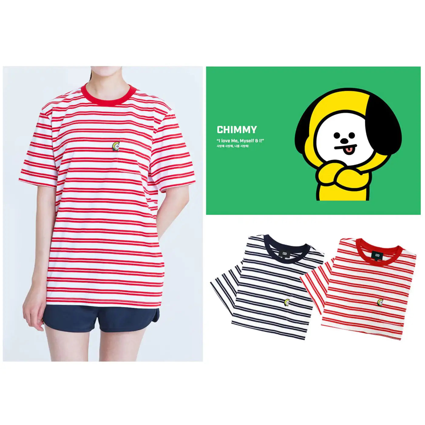 BT21 x Hunt Innerwear - Universtar T-shirt - Red - BT21 - T-Shirt - Harumio