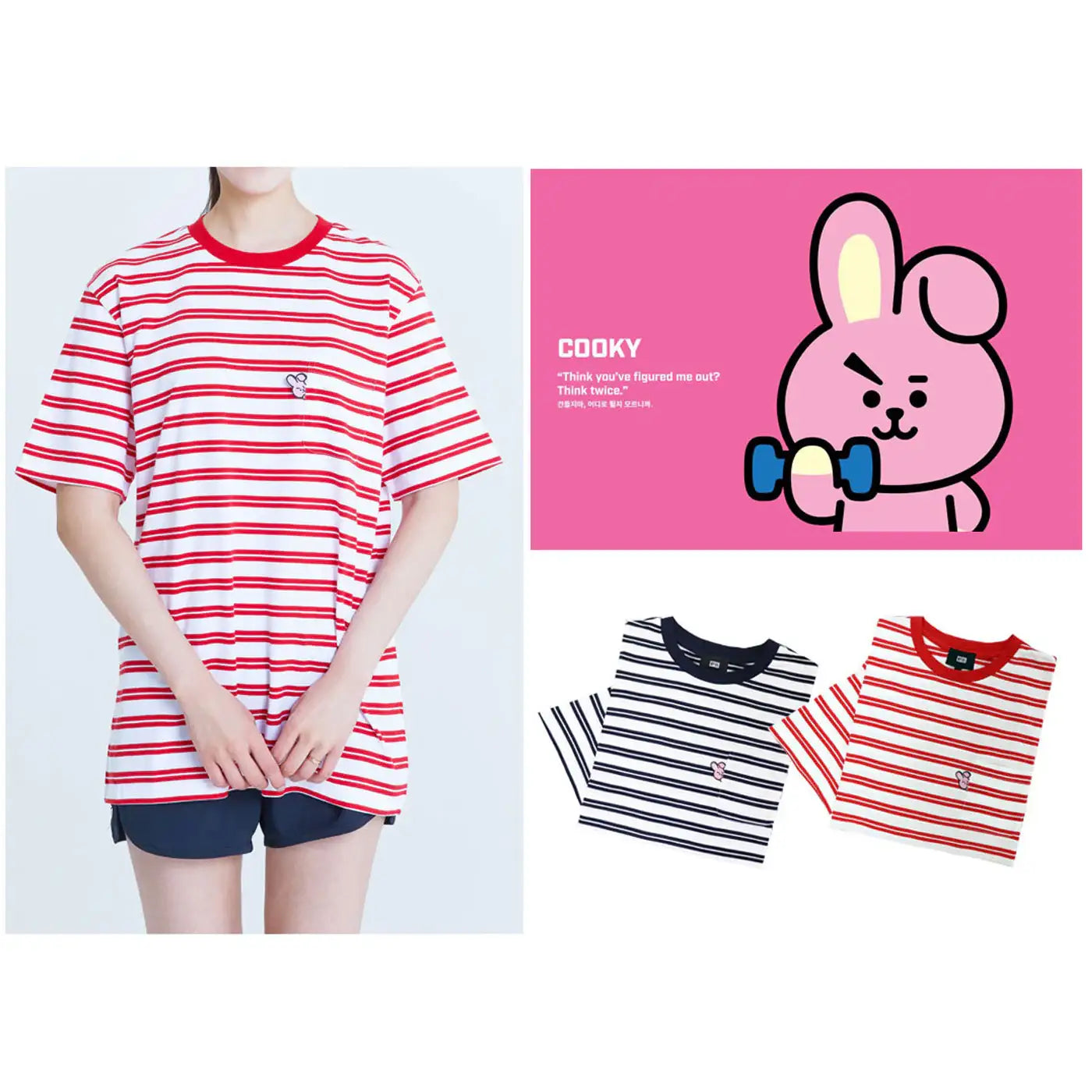 BT21 x Hunt Innerwear - Universtar T-shirt - Navy - BT21 - T-Shirt - Harumio