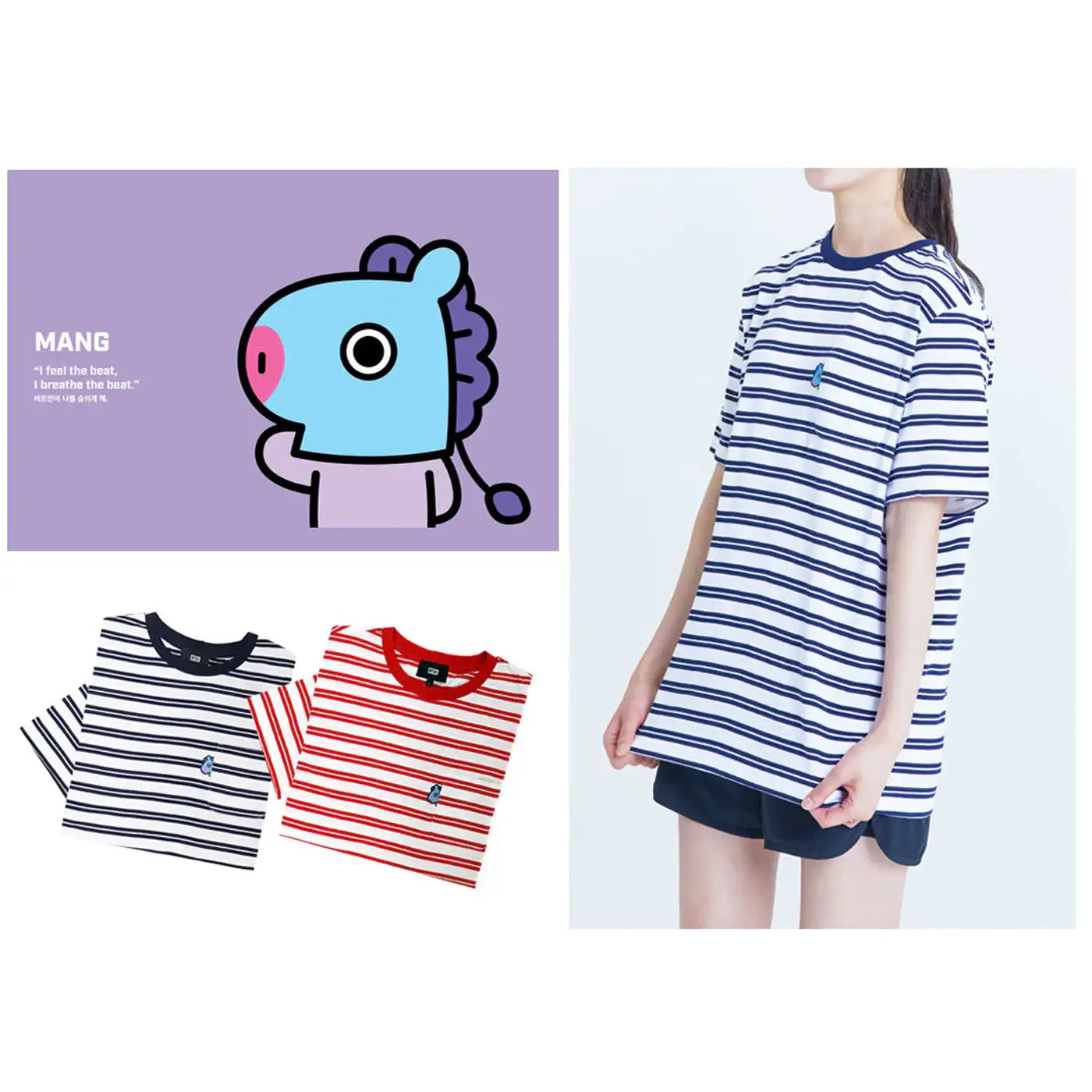 BT21 x Hunt Innerwear - Universtar T-shirt - Red - BT21 - T-Shirt - Harumio
