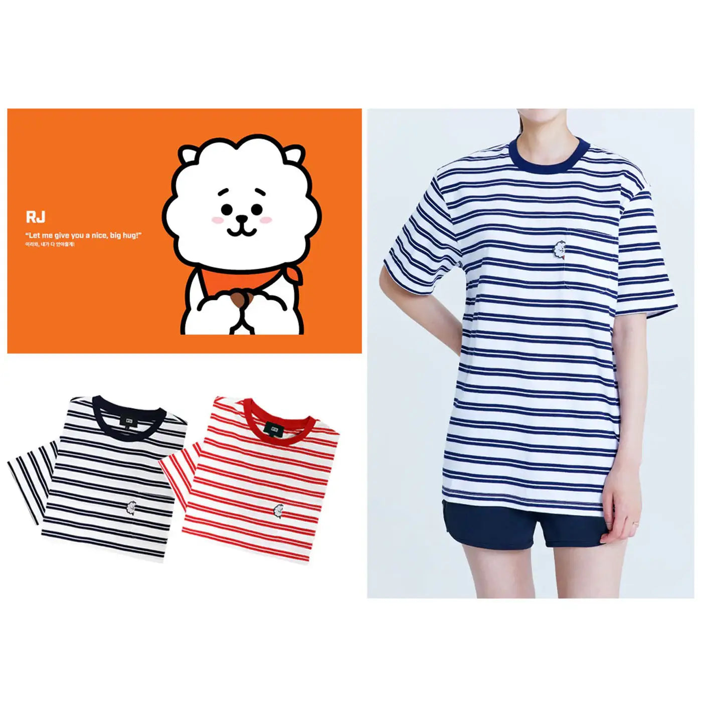 BT21 x Hunt Innerwear - Universtar T-shirt - Red - BT21 - T-Shirt - Harumio
