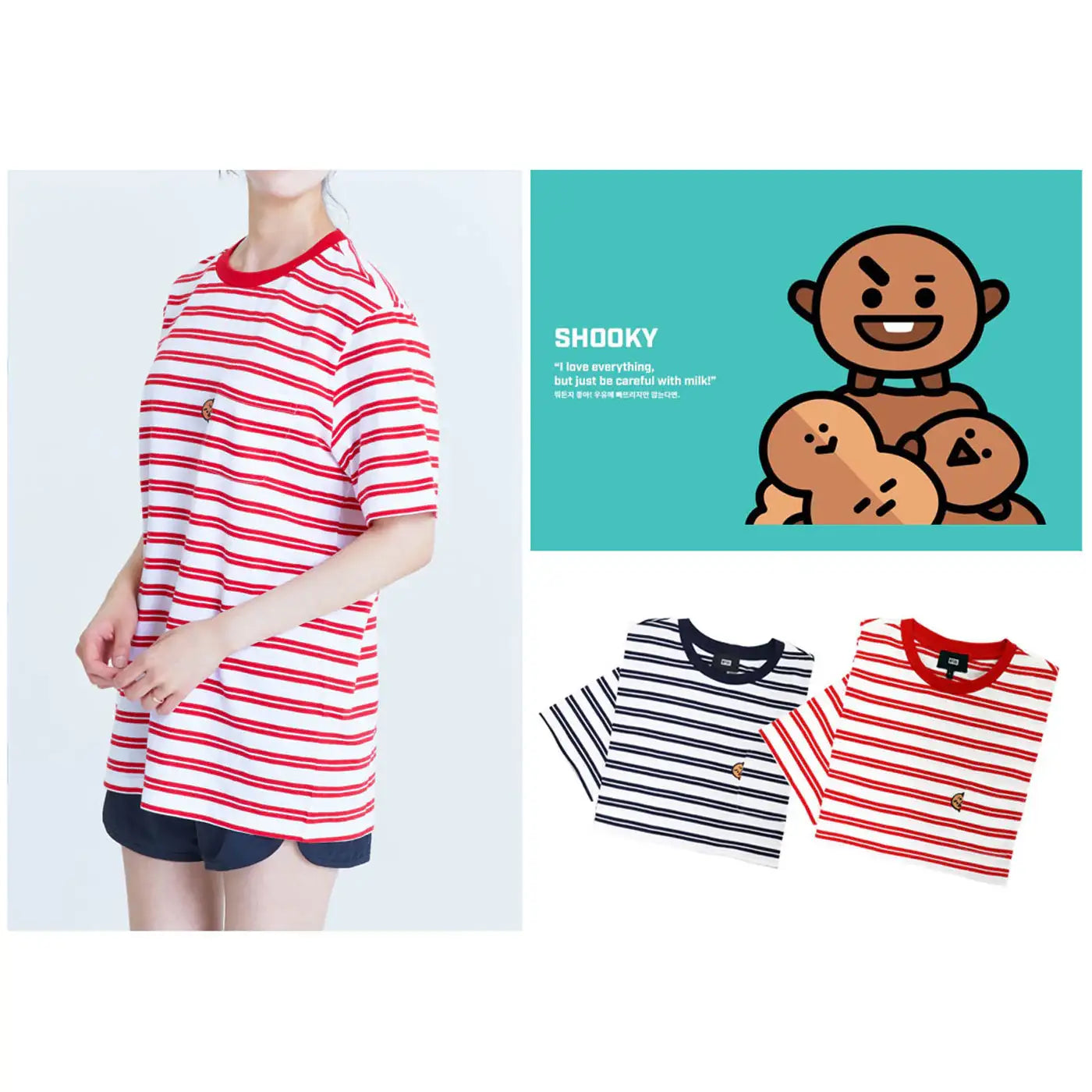 BT21 x Hunt Innerwear - Universtar T-shirt - Red - BT21 - T-Shirt - Harumio